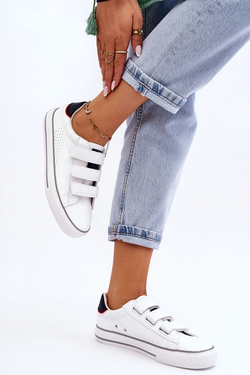 Damskie Tenisówki Na Rzepy Big Star LL274A207 Białe