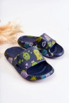 Lekkie Dziecięce Klapki Dinozaury Granatowe Astro