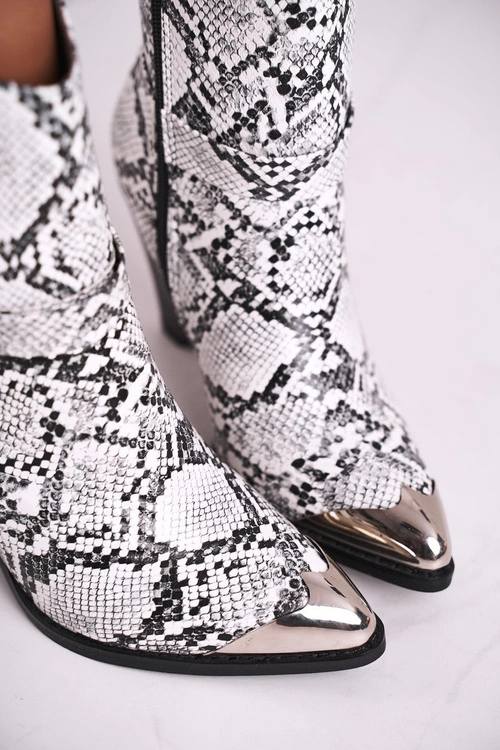 Botki Damskie Wysokie Stalowy Nosek Snake Eternally