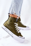 Wysokie Trampki Na Platformie Big Star II274017 Khaki