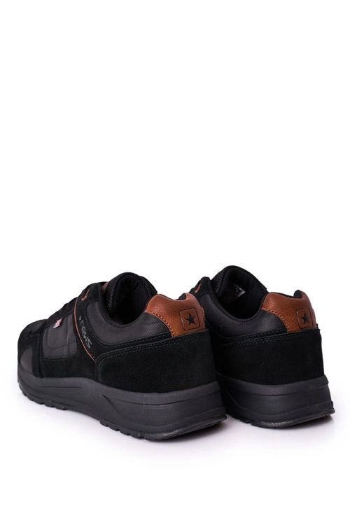 Męskie Sportowe Buty Sneakersy Czarne Fabian