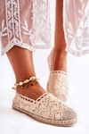 Damskie Ażurowe Espadryle Wsuwane Beżowe Letisa