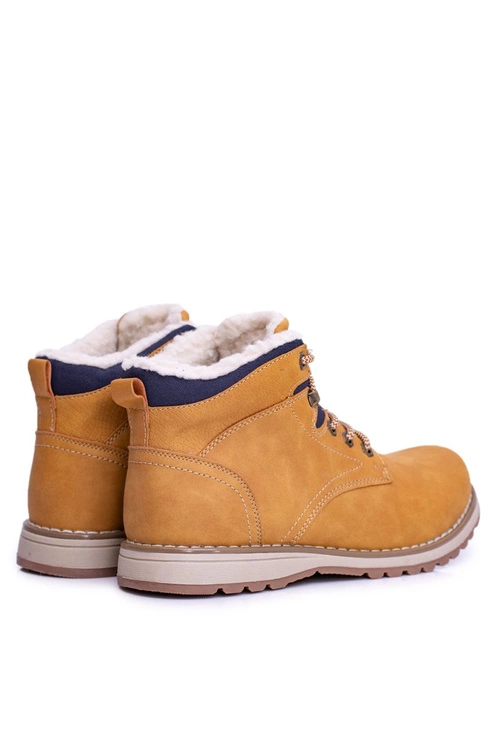 Ocieplane Męskie Buty Trekkingowe Z Polarem Camel Nuss