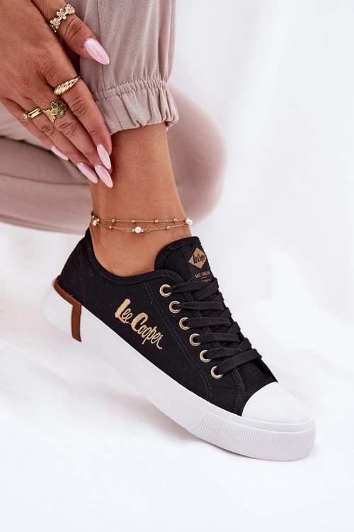 Trampki Materiałowe Damskie Lee Cooper LCW-25-31-3427L Czarne