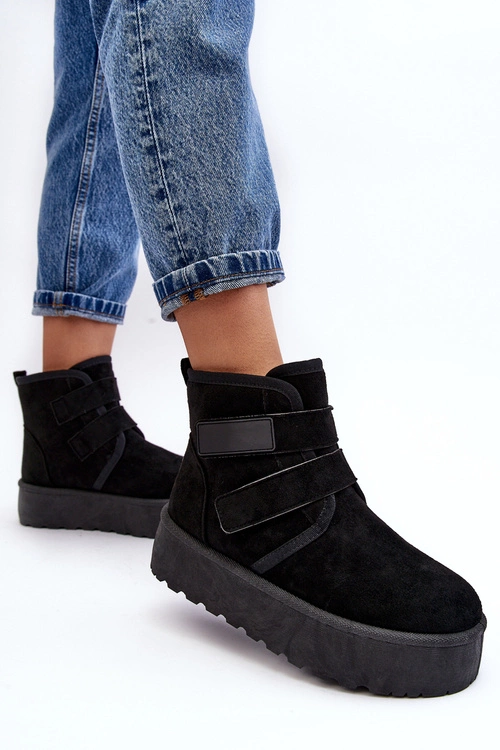 Damskie Śniegowce Na Platformie Czarne Naredi