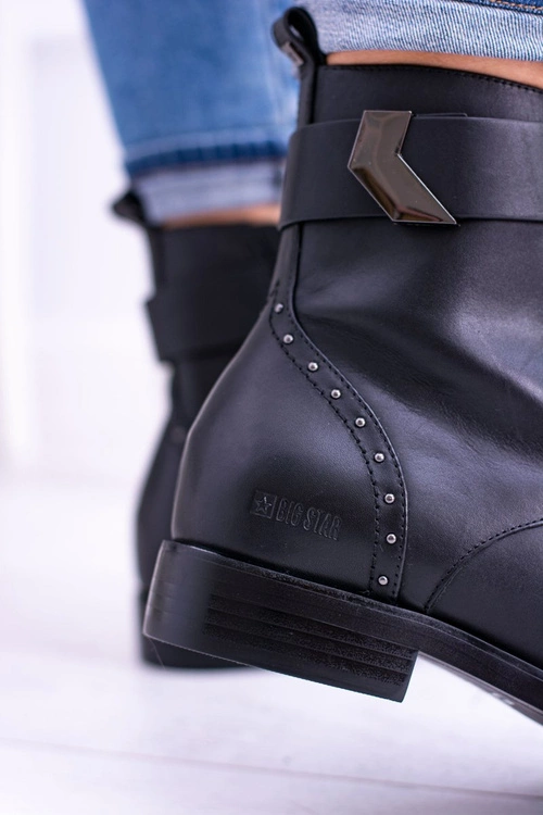 BIG STAR WYSOKIE BOTKI SZTYBLETY SKÓRZANE BB274612