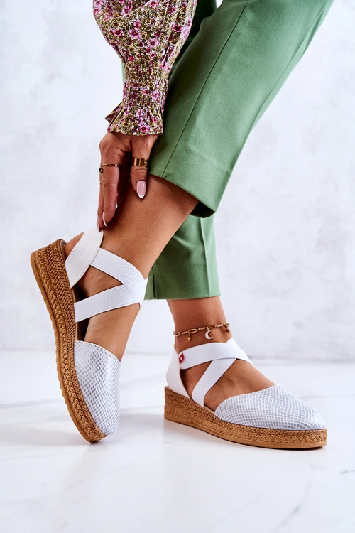 Damskie Modne Espadryle Big Star JJ276036 Białe