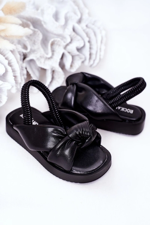 Dziecięce Sandały Ze Ściągaczem Czarne Bubble Gum