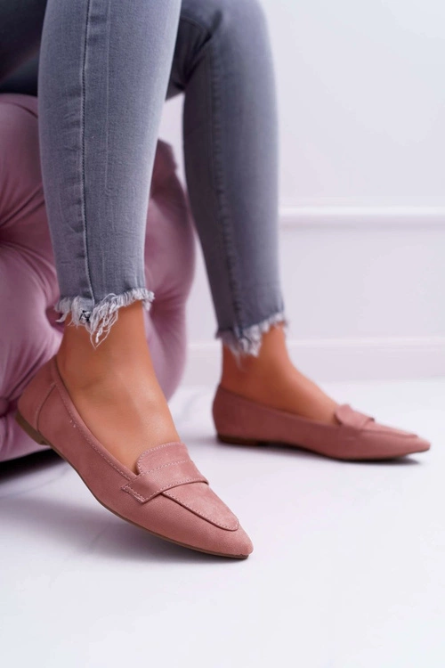 Damskie Balerinki Zamszowe Lordsy Różowe Gretar