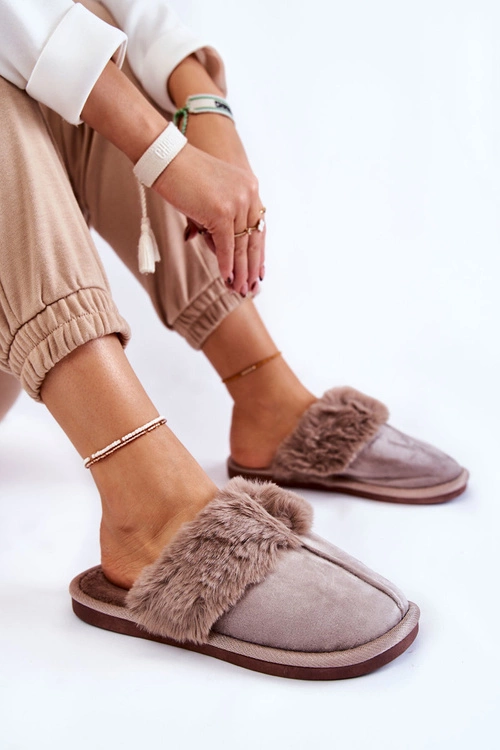 Damskie Klasyczne Papcie Z Futerkiem Jasnobrązowe Lorine