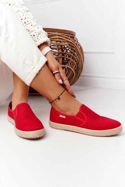 Espadryle Na Plecionej Podeszwie Big Star DD274018 Czerwone