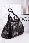 Torba Shopper Na Ramię LAURA BIAGGI Czarna Lakierowana