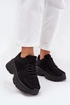 Sneakersy Damskie Z Cyrkoniami I Futerkiem Typu Baranek Czarne Zarika