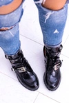 Lu Boo Czarne Botki Z Wycięciami Rock Girl