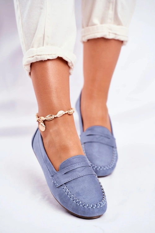 Mokasyny Damskie Materiałowe Niebieskie Panay