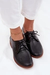 Skórzane Półbuty Damskie Eleganckie Sznurowane Zazoo 4238 Czarne
