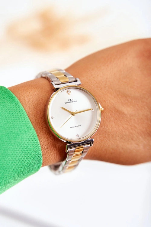 Damski Wodoodporny Zegarek Stalowy Giorgio & Dario Złoto-Srebrny