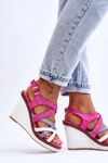 Sandały Na Koturnie Z Paseczkami Fuksja Ellen