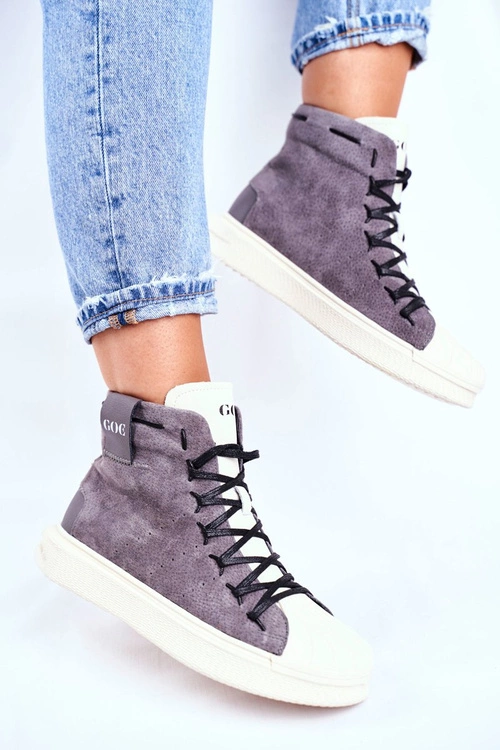 Damskie Sportowe Skórzane Obuwie GOE Szare GG2N3049