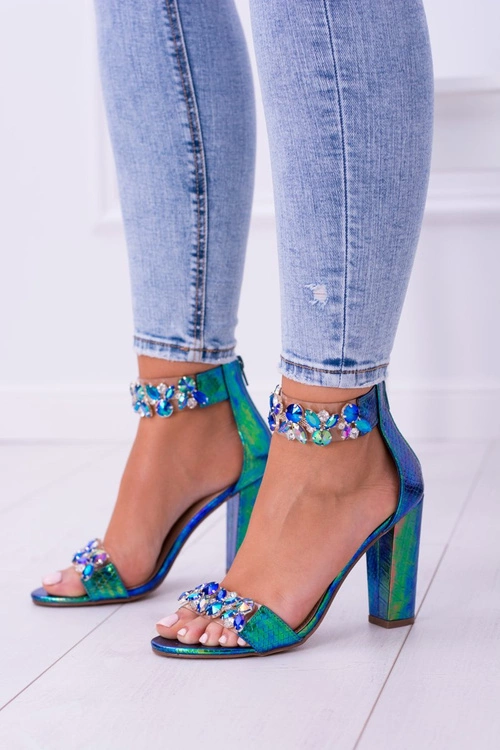 Lu Boo Benzynowe Sandały Cyrkonie Lambada