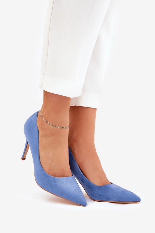 Szpilki Z Eko Zamszu Niebieskie Vannith