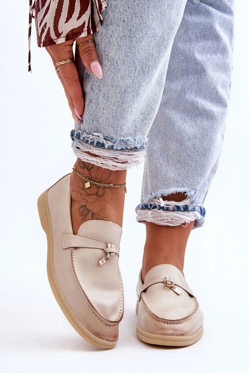 Klasyczne Mokasyny Damskie Beżowe Cortez