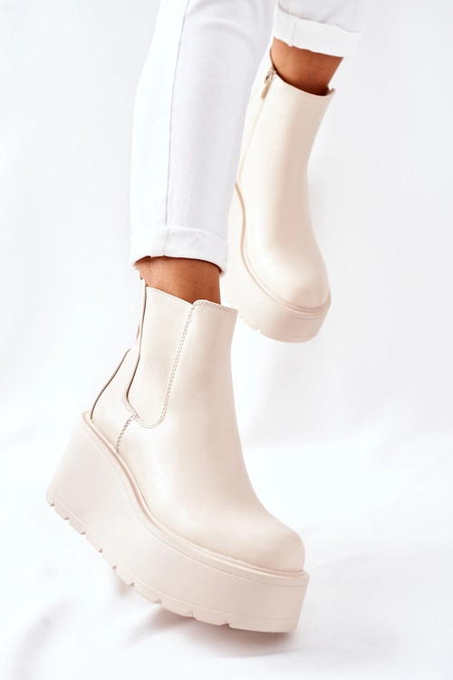 Ocieplane Botki Beżowe Montiano