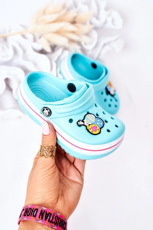 Dziecięce Piankowe Klapki Kroksy Zielono-Różowe Lazy Day