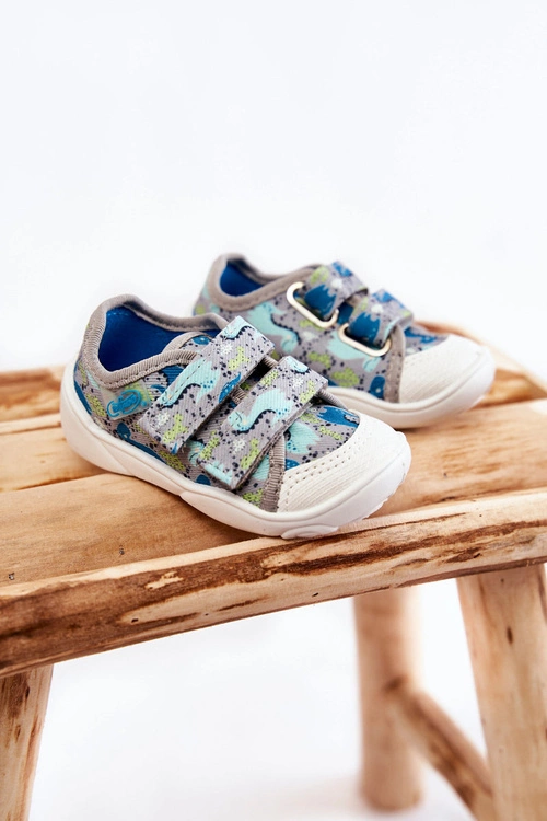 Dziecięce Tenisówki Dinozaury Befado 907P156 Szare