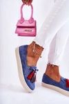 Damskie Tenisówki Trampki Slip-On Niebieskie Venira
