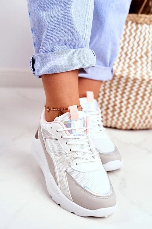 Sportowe Damskie Buty Sneakersy Białe Martina