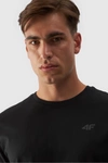 Koszulka Męska Gładka Z Logo Czarna 4F 4FWMM00TTSHM1843-20S