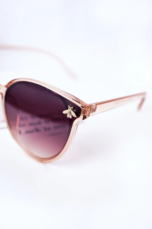 Okulary Przeciwsłoneczne Z Muchą Beżowe Ombre