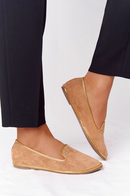 Damskie Zamszowe Mokasyny Lu Boo Camel