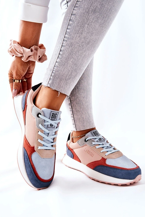 Buty Sportowe Memory Foam Big Star II274401 Beżowo-Niebieskie