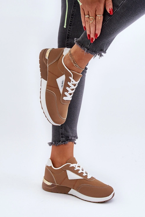 Buty Sportowe Sneakersy Damskie Brązowe Vovella
