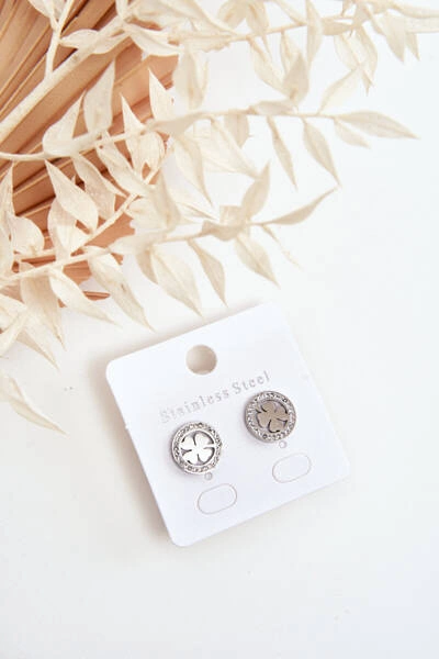 Kolczyki Ze Stali Nierdzewnej Koniczynki Srebrne