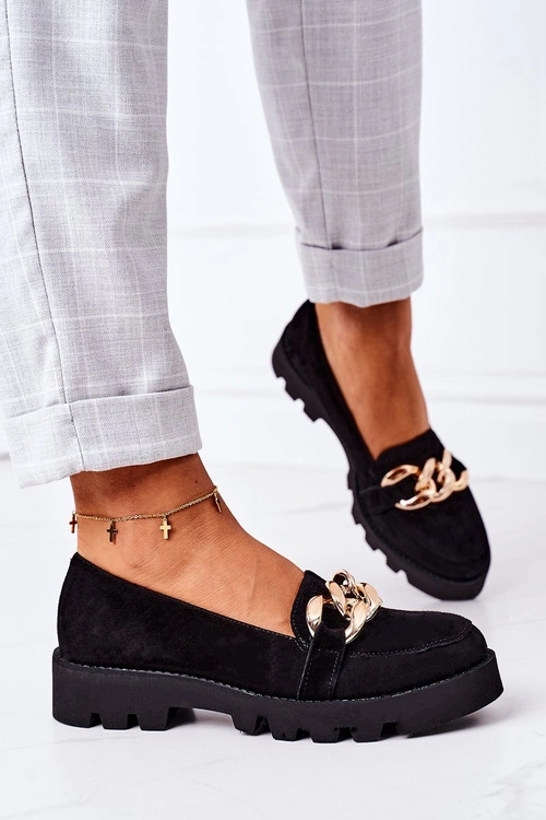 Zamszowe Mokasyny Lewski Shoes 3040 Czarne