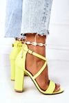 Zamszowe Sandały Na Słupku Neonowe Żółte Dance With Me