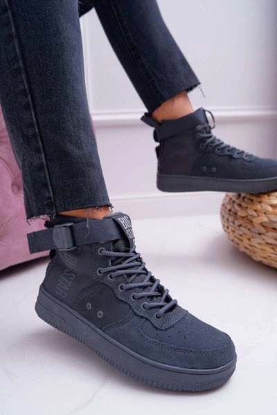 Sneakersy Damskie Trampki Szare Big Star EE274661