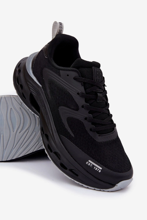 Buty Sportowe Męskie Na Platformie Big Star RR174022 Hi-Poly System Czarne