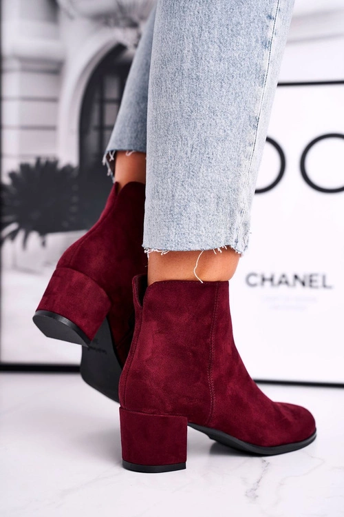 Botki Damskie Sergio Leone Bordowe BT528