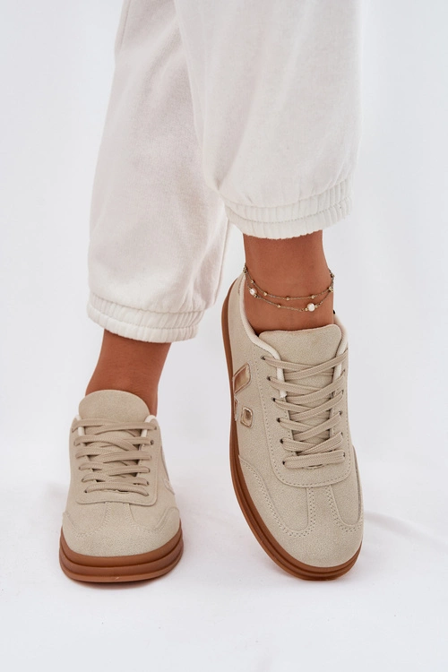 Sneakersy Damskie Eko Zamszowe Beżowe Micca