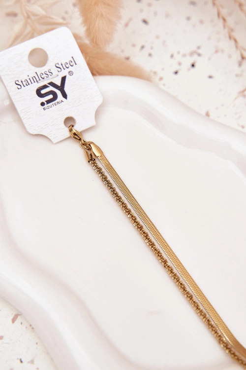 Bransoletka Podwójna Ze Stali Nierdzewnej Złota