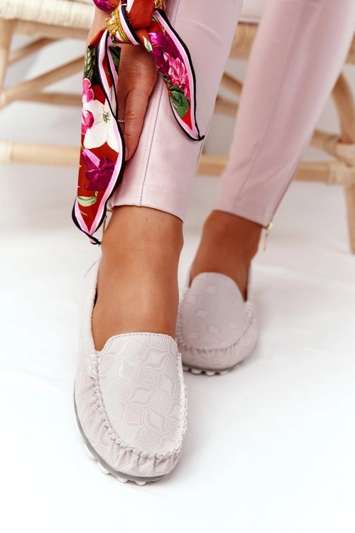 Skórzane Mokasyny RIO FLORE Eco-Friendly Beżowe