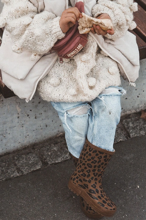 Dziecięce Kalosze W Panterkę Brązowe Nanny