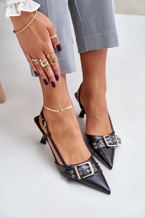 Lakierowane Szpilki Z Klamrą Czarne Zeisia