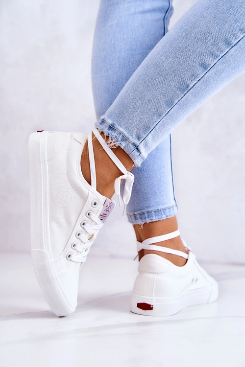 Damskie Tenisówki Materiałowe Cross Jeans JJ2R4050C Białe