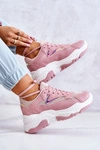 Damskie Błyszczące Masywne Sneakersy Różowe Canadia