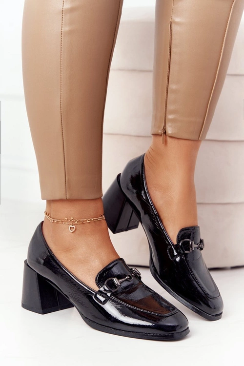 Eleganckie Półbuty Na Obcasie S.Barski Premium A17 Czarne